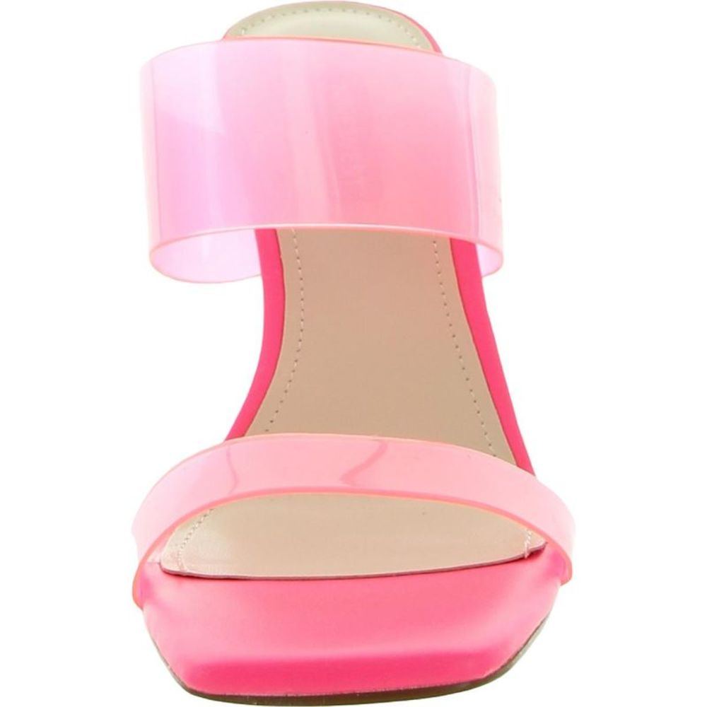 Nine West Womens Instaa 3 Pink Reflective Square Toe Heel Sandals  Shoes NWT - Picture 3 of 3